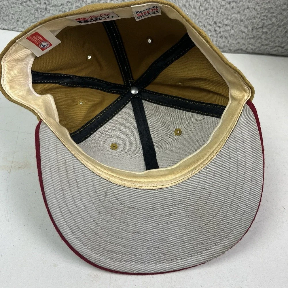 Vintage 90s Minnesota Gophers New Era Pro Model Hat Cap 100% Wool USA Made 7 1/8